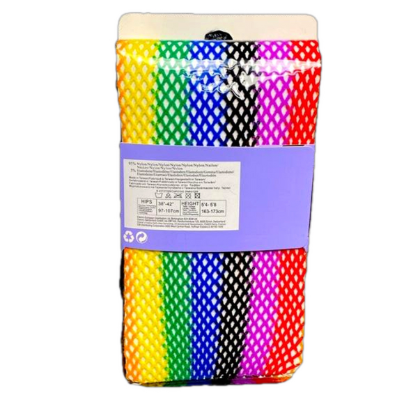 Rainbow Pride Mesh Fishnet Footed Legging Tights - Size Medium/Large - NWT - Picture 2 of 3